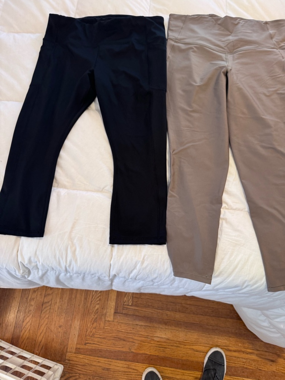 Avia Black and Taupe Capri Leggings Duo